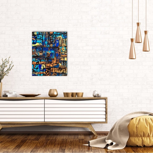 Hypnotic, swirly, bright, trippy, trance design, medium size abstract painting - Picture 1 of 3